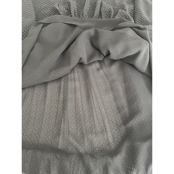 ZARA Ruffled Dress Size XL Black Micro Dot Ruffled Neck Sheer Ruffled Sleeves - Picture 12 of 16